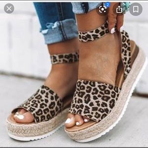 Soda Leopard Print espadrilles sandals